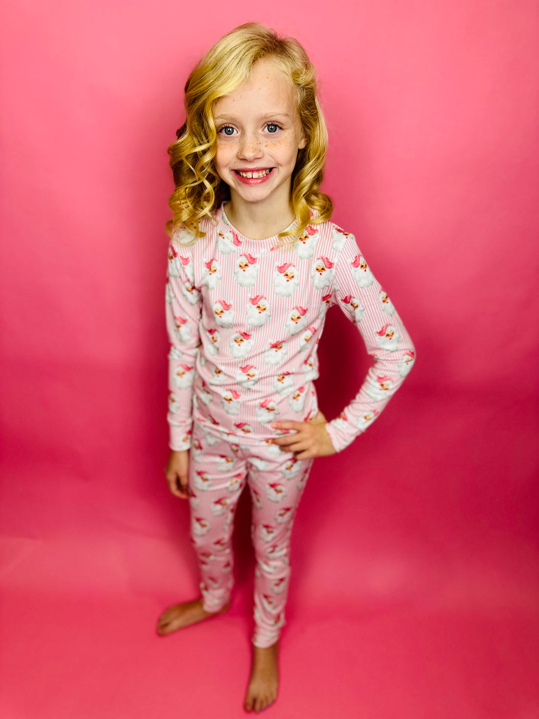 Pink Santa PJ Set (Kids)