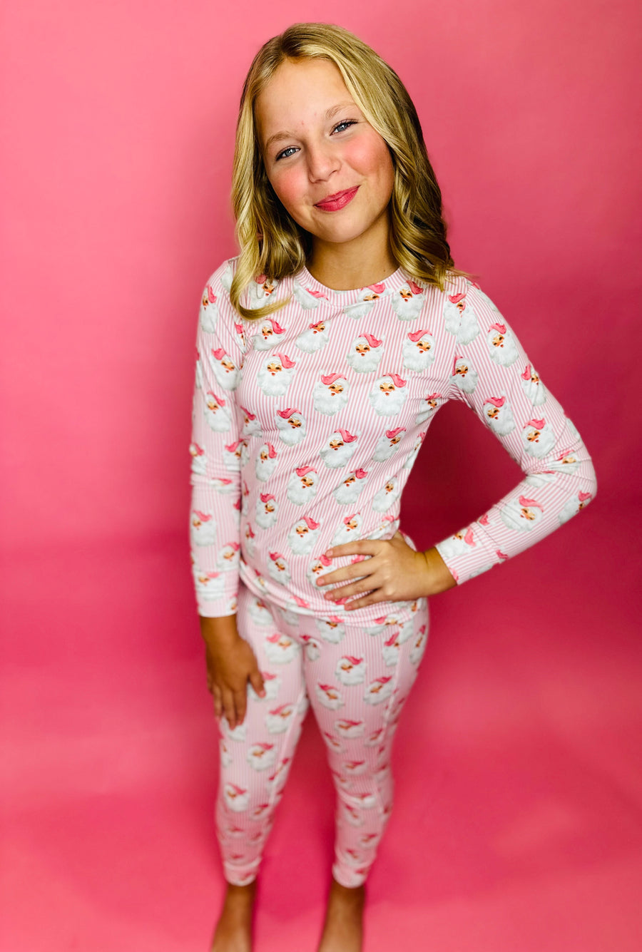 Pink Santa PJ Set (Kids)