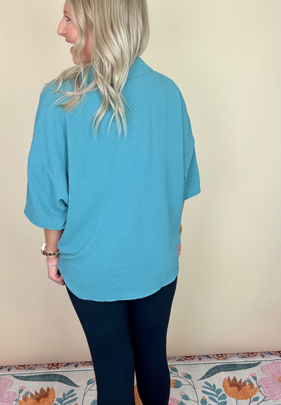 Hudson Teal Top